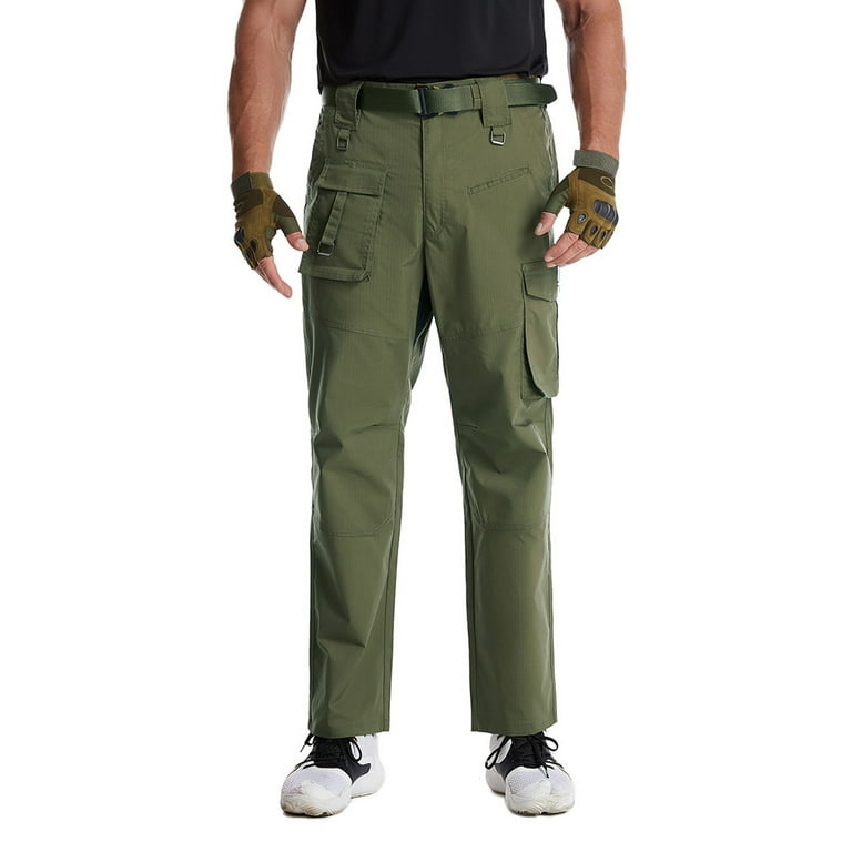 Men's Hiking Pants Multi Pockets,Water Resistant Ripstop Outdoor  Pants,Lightweight Quick Dry Fishing Work Pants