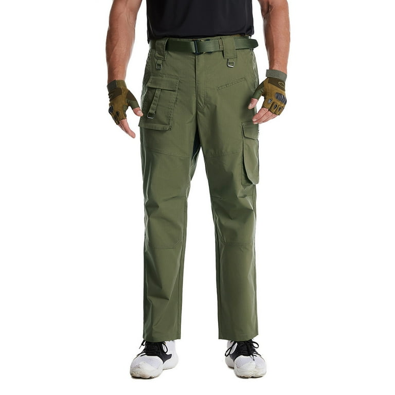 Men's Hiking Pants Multi Pockets,Water Resistant Ripstop Outdoor  Pants,Lightweight Quick Dry Fishing Work Pants