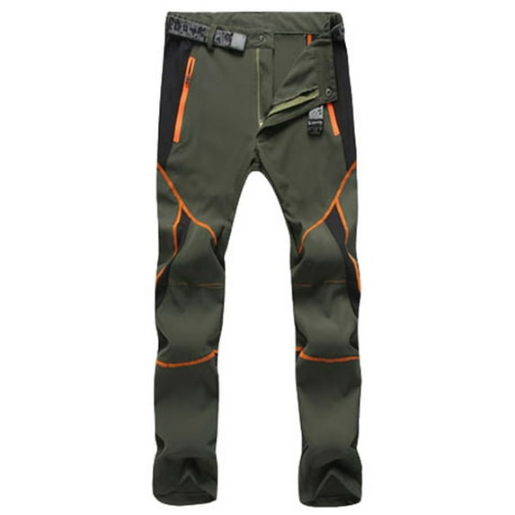 ZQUUVOU Men's Hiking Pants Zipper Casual Pants Quick Dry Hiking Running Workout Outdoor Sports Sweat Pants Olive Green