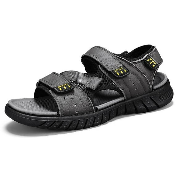 Men's Hiking Sandals Adjustable Breathable Non-Slip Open-Toe Sandals Summer Casual Outdoor Sports Waterproof Beach Shoes Gray 11 US