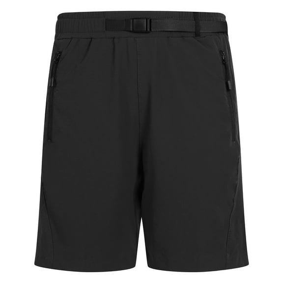 Men's Hiking Shorts Casual Shorts Stretch Flat Front Lightweight Quick Dry Zip Pockets with Belt Black,2XL