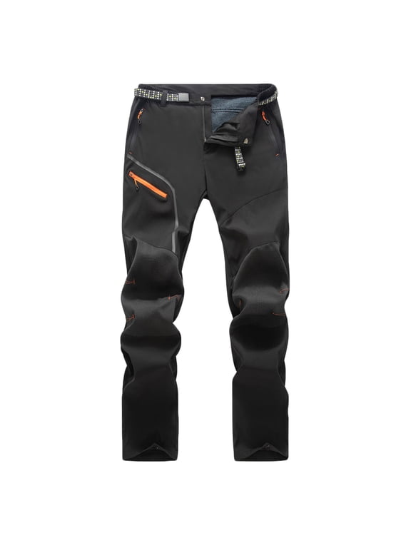 Men's Hiking Snow Ski Pants Warm Fleece Lined Winter Waterproof Outdoor Fishing Cargo Pants