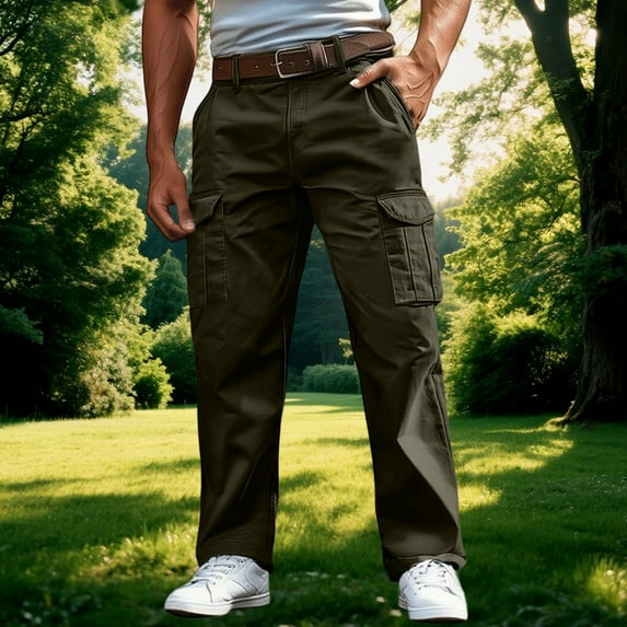 Men's Hiking Tactical Pants Cotton Outdoor Combat Cargo Trousers (Army Green XXXL)