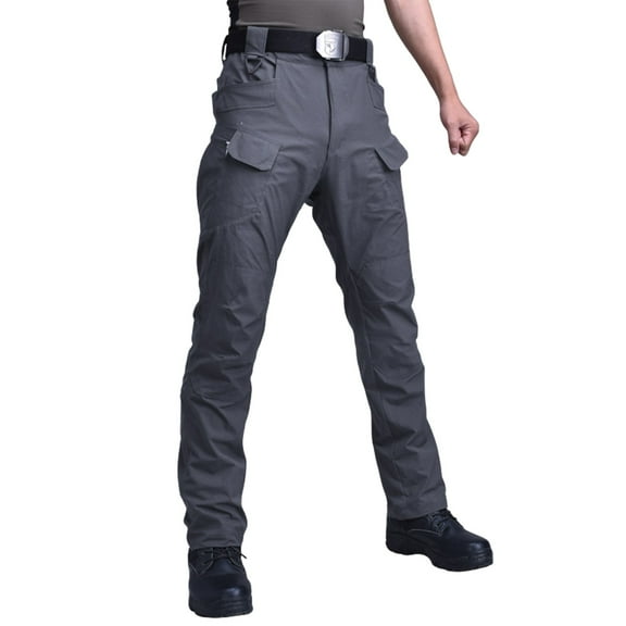 Men's Hiking Tactical Pants Relaxed Fit Travel Pants Outdoor Waterproof Trousers Rip-Stop  Work Cargo Pants with 9 Pockets gray 3X-Large