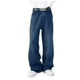 thumbnail image 1 of Men's Hip Hop Baggy Jeans Casual Wide Leg Y2k Skateboard Vintage Denim Pants Streetwear, 1 of 4