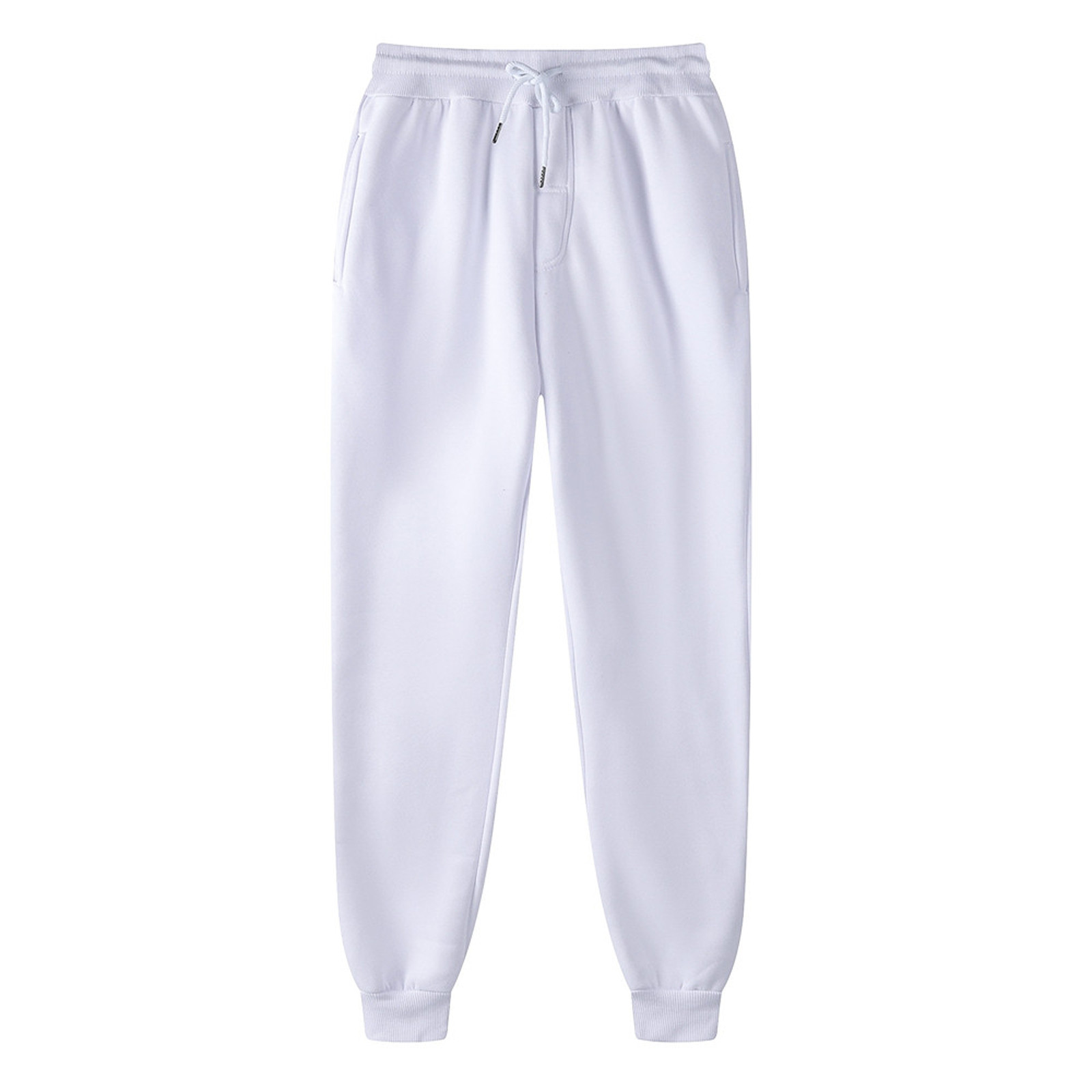Plain white track pants discount