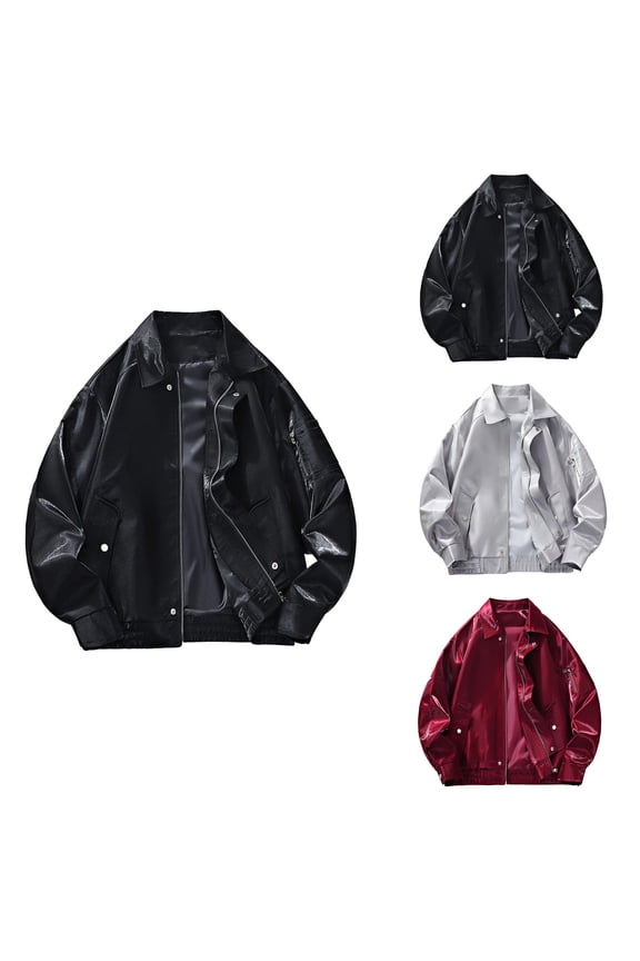 Men's Hop Streetwear Windbreaker Jacket, Lightweight Casual Outerwear Bomber Coat with Ribbons, Fall Winter Fashion Big and Tall Flying Jacket