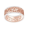 thumbnail image 1 of AFFY Men's Hip Hop Two Tone Trinity Wedding Band Ring In 14k Solid Rose Gold Ring Size-10, 1 of 1