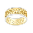 thumbnail image 1 of AFFY Men's Hip Hop Two Tone Trinity Wedding Band Ring In 14k Solid Yellow Gold Ring Size-10, 1 of 1