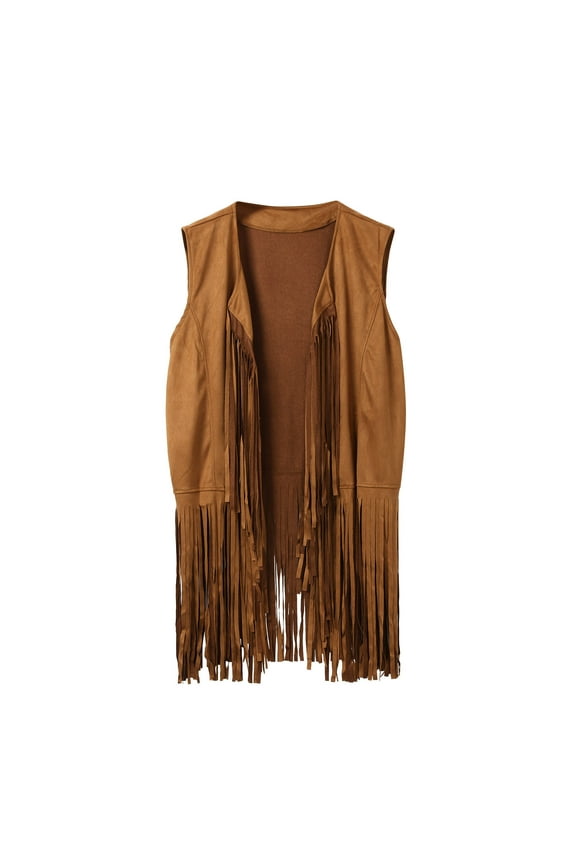 Men's Hippie Fringe Retro Vest for , Bohemian Music Festival and 1960s Western Party