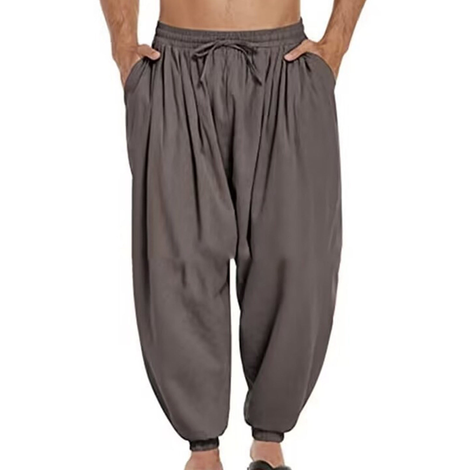 PERDONTOO Harem Pants Herren - Bequeme Baumwollhosen, Baggy Hippie Style, Yoga & Freizeit