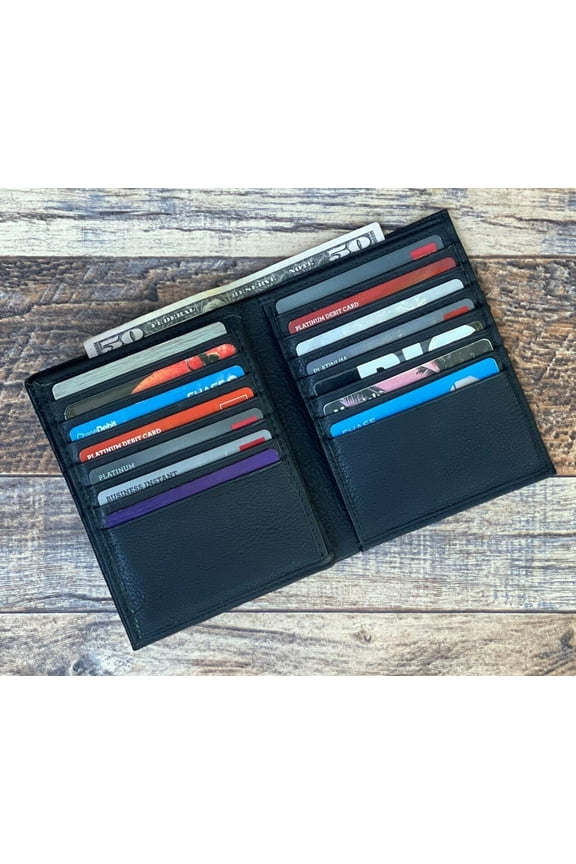 Men's Hipster Bifold Genuine Leather Multi-Card ID Holder European Wallet New