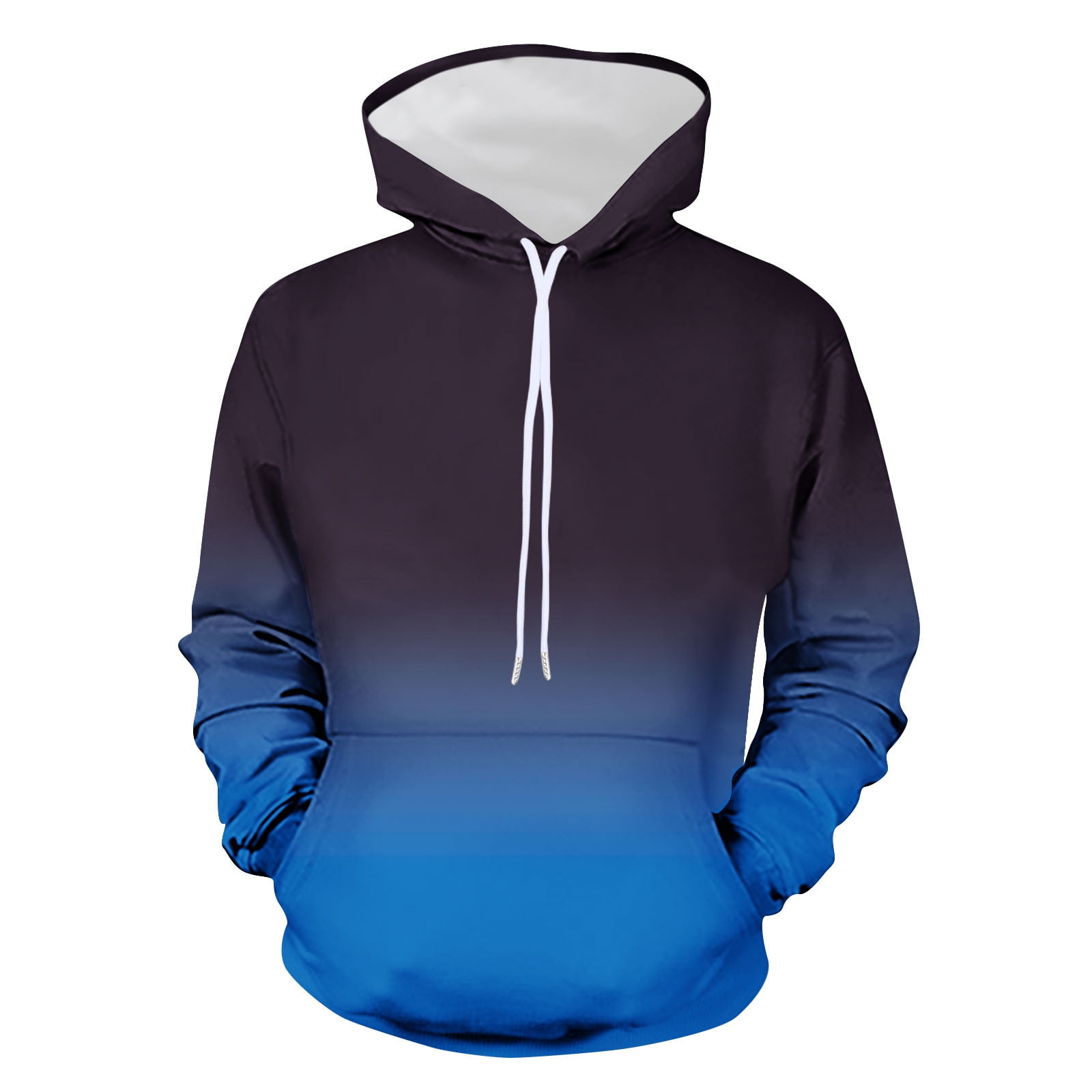 Men's Gradient Color Hoodies Casual Long Sleeve Hooded Shirts Fall