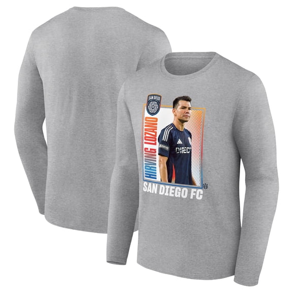 Men's Hirving Lozano Gray San Diego FC Player Program Long Sleeve T-Shirt