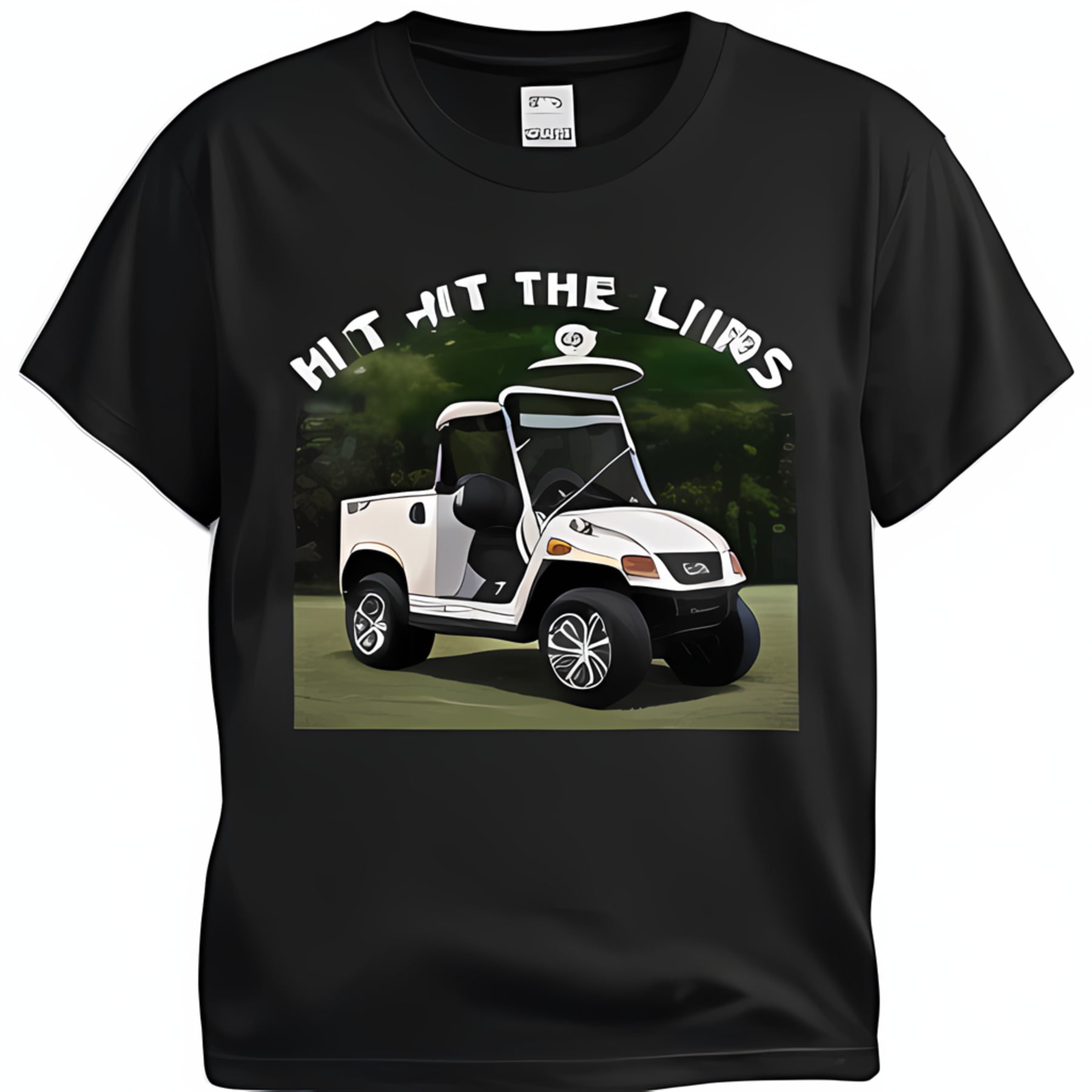 Men's Hit Graphic T-Shirt Black T-Shirt with Electric Club Car Design