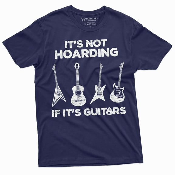 Men's Hoarding Guitars Funny T-shirt guitar player mens funny gifts music musician gift tee shirt (3X-Large Navy Blue)