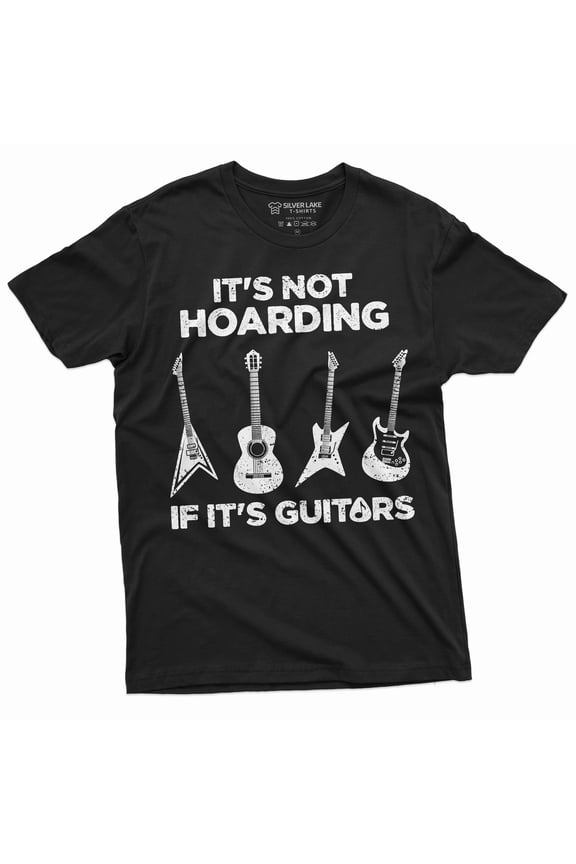 Men's Hoarding Guitars Funny T-shirt guitar player mens funny gifts music musician gift tee shirt (5X-Large Black)