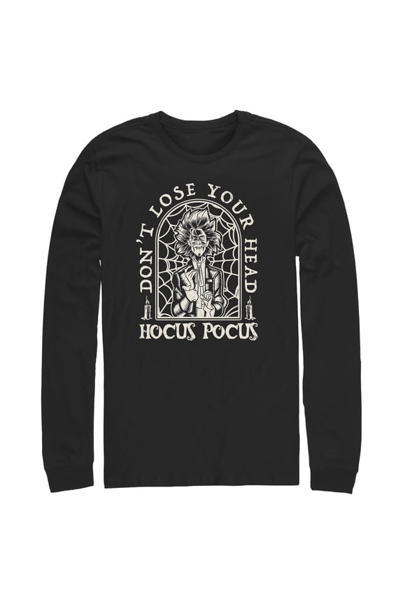 Men's Hocus Pocus 2 Billy Butcherson Lose Your Head Long Sleeve Shirt Black Medium