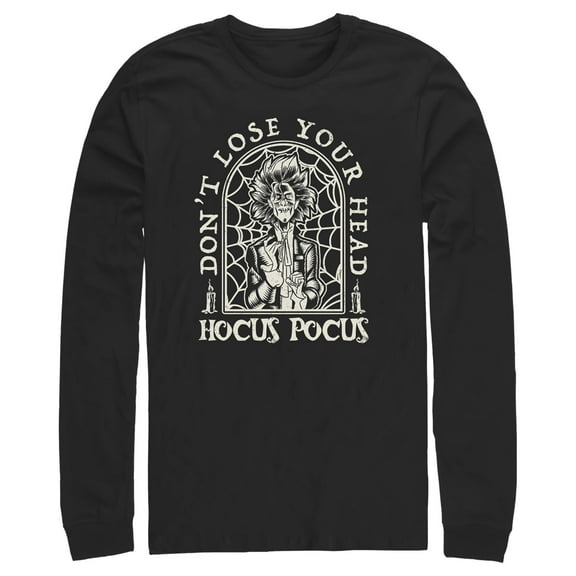Men's Hocus Pocus 2 Billy Butcherson Lose Your Head Long Sleeve Shirt Black X Large