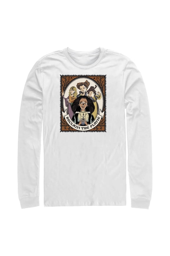 Men's Hocus Pocus 2 Reclaim the Flame Stamp Long Sleeve Shirt White Medium