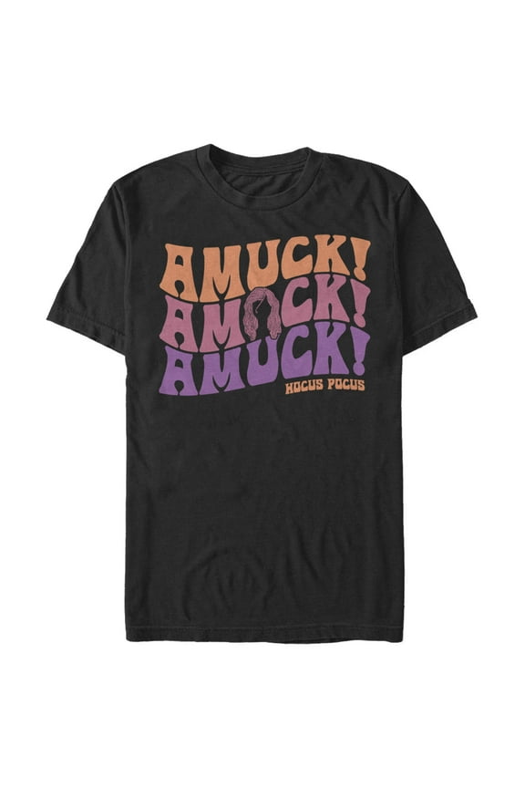 Men's Hocus Pocus Amuck Phrase Graphic Tee Black 3X Large