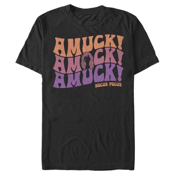 Men's Hocus Pocus Amuck Phrase Graphic Tee Black Medium