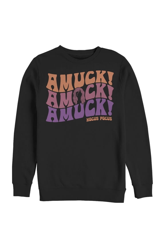 Men's Hocus Pocus Amuck Phrase Sweatshirt Black Large