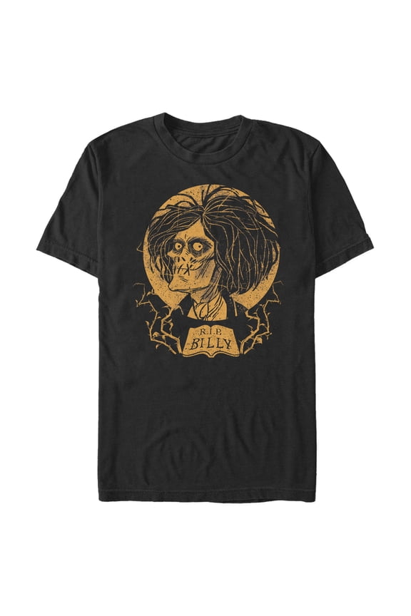 Men's Hocus Pocus Billy Zombie Portrait Graphic Tee Black Large
