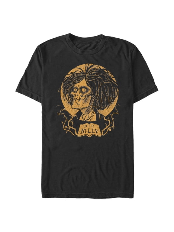 Men's Hocus Pocus Billy Zombie Portrait Graphic Tee Black X Large
