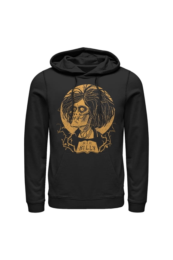 Men's Hocus Pocus Billy Zombie Portrait Pull Over Hoodie Black 3X Large