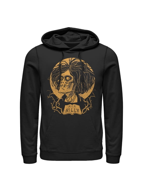 Men's Hocus Pocus Billy Zombie Portrait Pull Over Hoodie Black Small