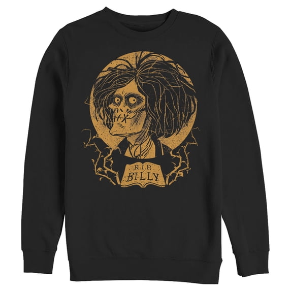 Men's Hocus Pocus Billy Zombie Portrait Sweatshirt Black Small