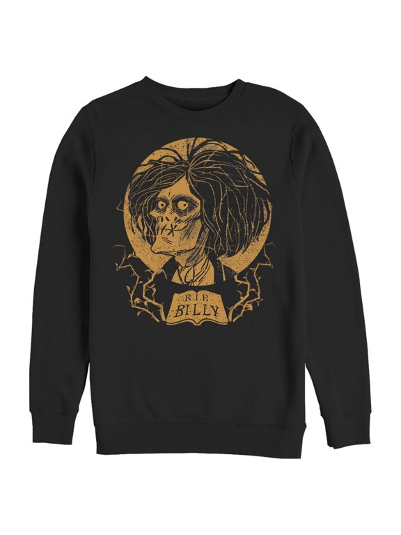 Men's Hocus Pocus Billy Zombie Portrait Sweatshirt Black X Large