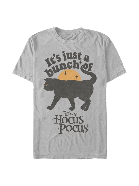 Men's Hocus Pocus Binx Cat Graphic Tee Silver Large