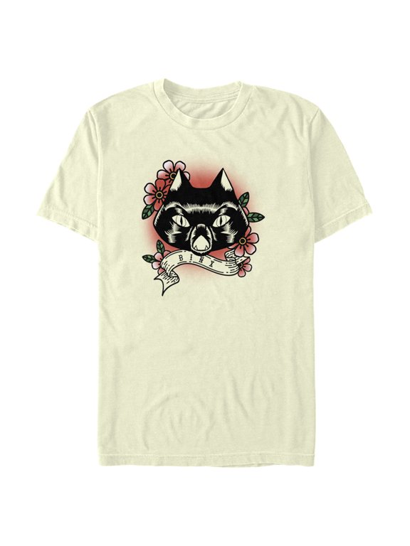 Men's Hocus Pocus Binx Flower Tattoo Graphic Tee Beige 3X Large