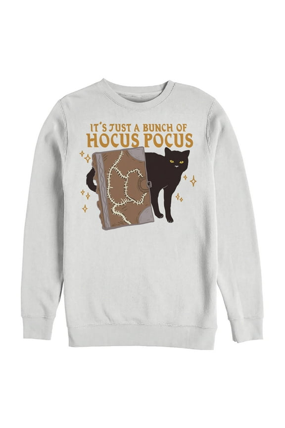 Men's Hocus Pocus Binx Spellbook  Sweatshirt White Large