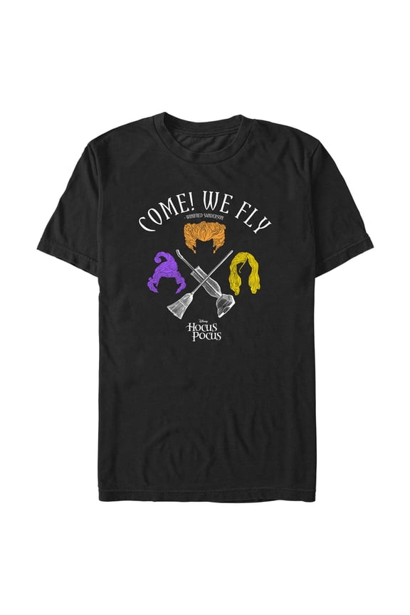Men's Hocus Pocus Come We Fly Graphic Tee Black 3X Large