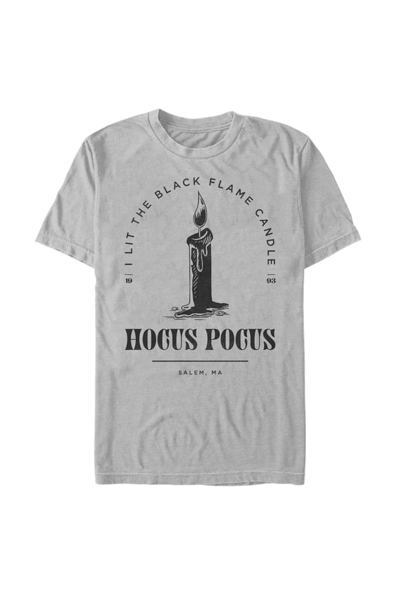 Men's Hocus Pocus I Lit Flame Candle Graphic Tee Silver Large