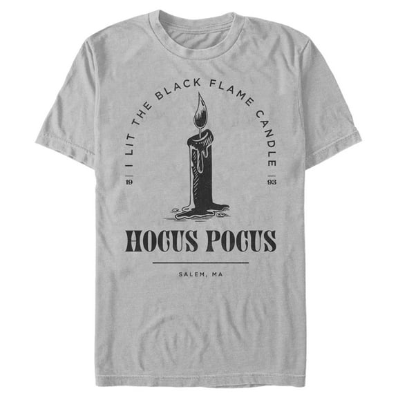 Men's Hocus Pocus I Lit Flame Candle Graphic Tee Silver X Large