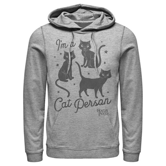 Men's Hocus Pocus I'm a Cat Person  Pull Over Hoodie Athletic Heather 2X Large