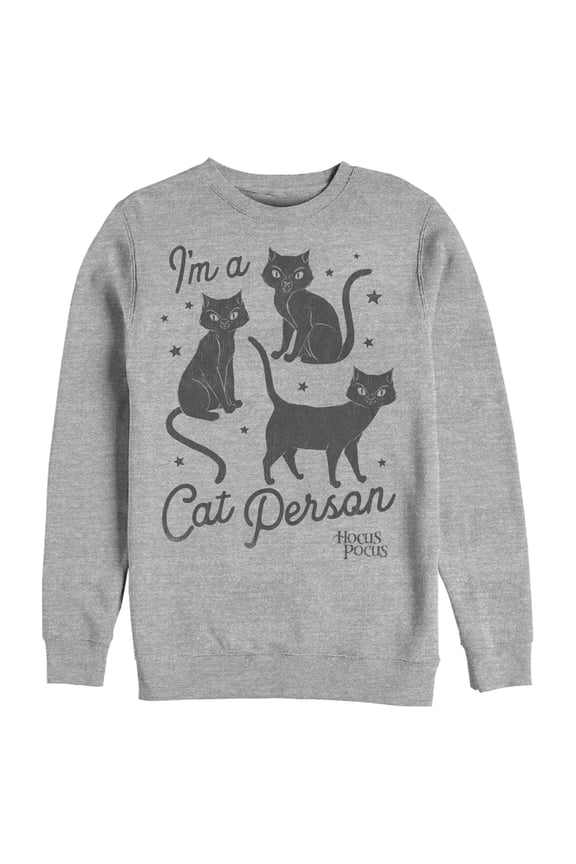 Men's Hocus Pocus I'm a Cat Person Sweatshirt Athletic Heather Large