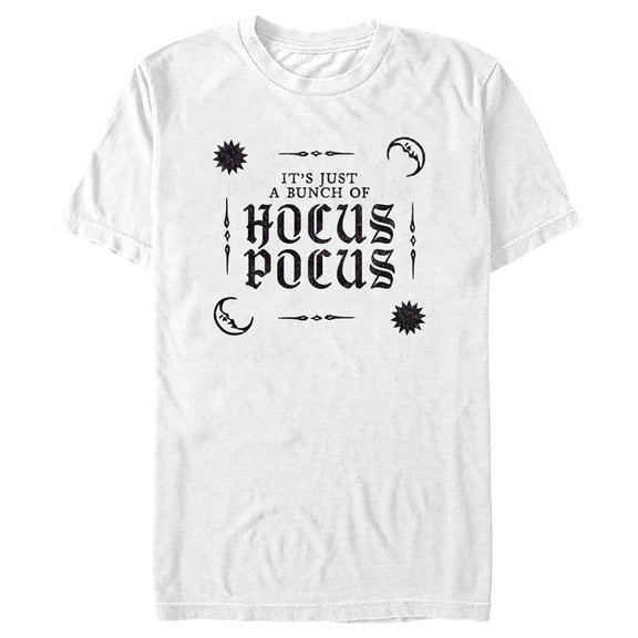 Men's Hocus Pocus It's Just a Bunch Text  Graphic Tee White X Large