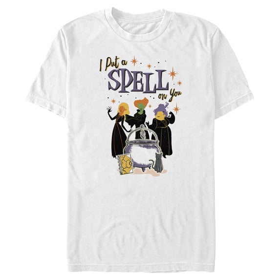 Men's Hocus Pocus Put a Spell on You Cauldron Graphic Tee White 2X Large