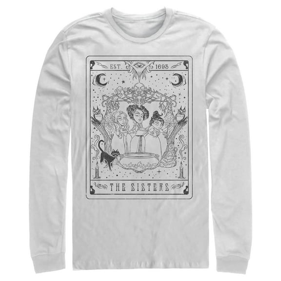 Men's Hocus Pocus Sanderson Sister Tarot Card  Long Sleeve Shirt White Large