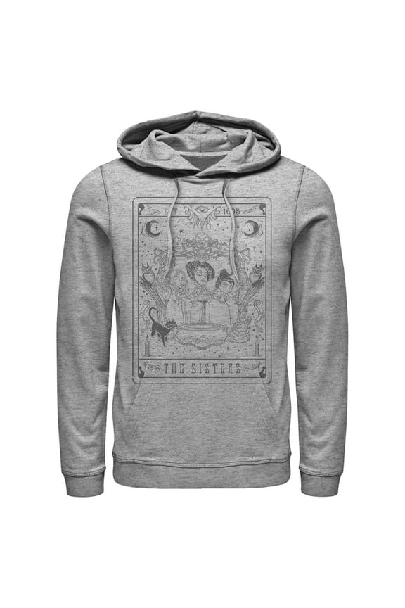 Men's Hocus Pocus Sanderson Sister Tarot Card Pull Over Hoodie Athletic Heather Medium