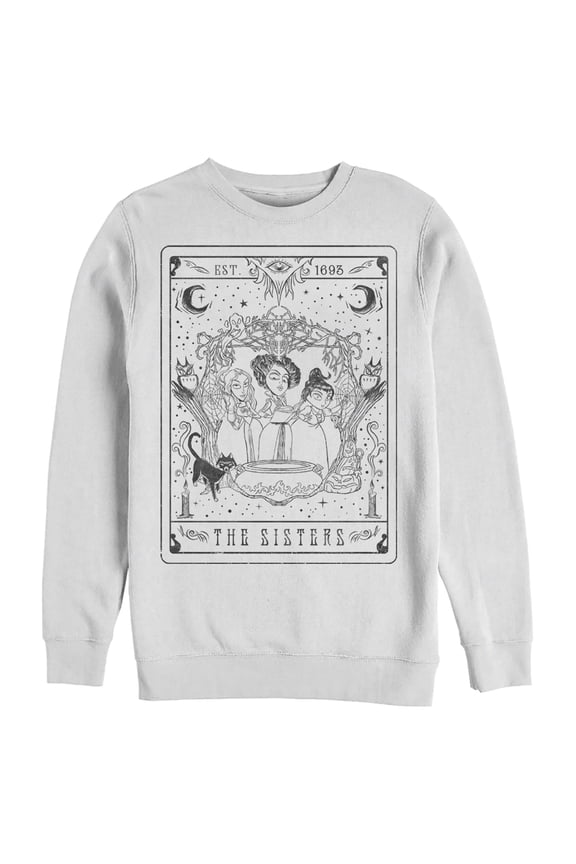 Men's Hocus Pocus Sanderson Sister Tarot Card  Sweatshirt White Small