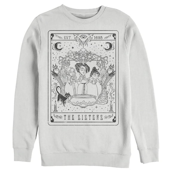 Men's Hocus Pocus Sanderson Sister Tarot Card Sweatshirt White Small