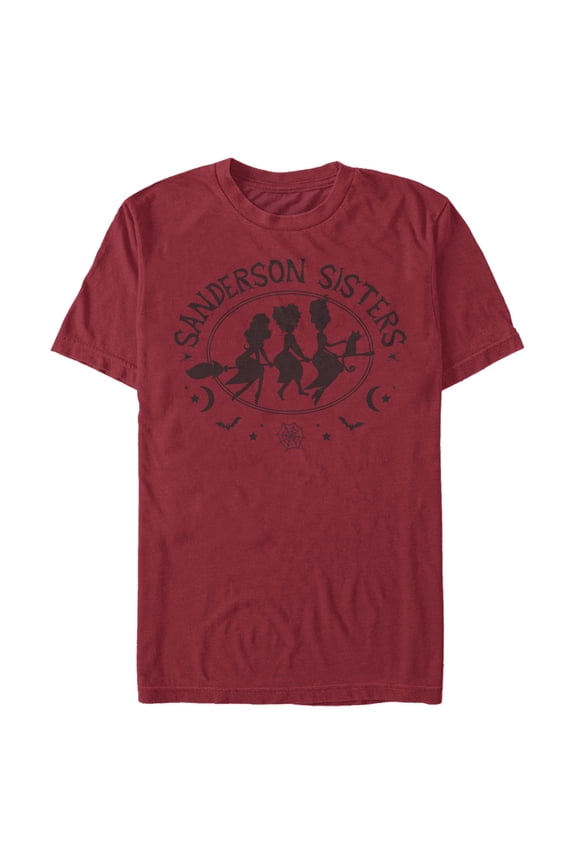 Men's Hocus Pocus Sanderson Sisters Broom Silhouette Graphic Tee Cardinal Large