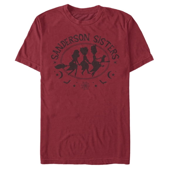 Men's Hocus Pocus Sanderson Sisters Broom Silhouette Graphic Tee Cardinal Small