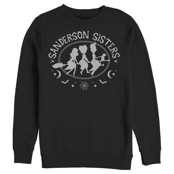 Men's Hocus Pocus Sanderson Sisters Witch Broom Sweatshirt Black 2X Large